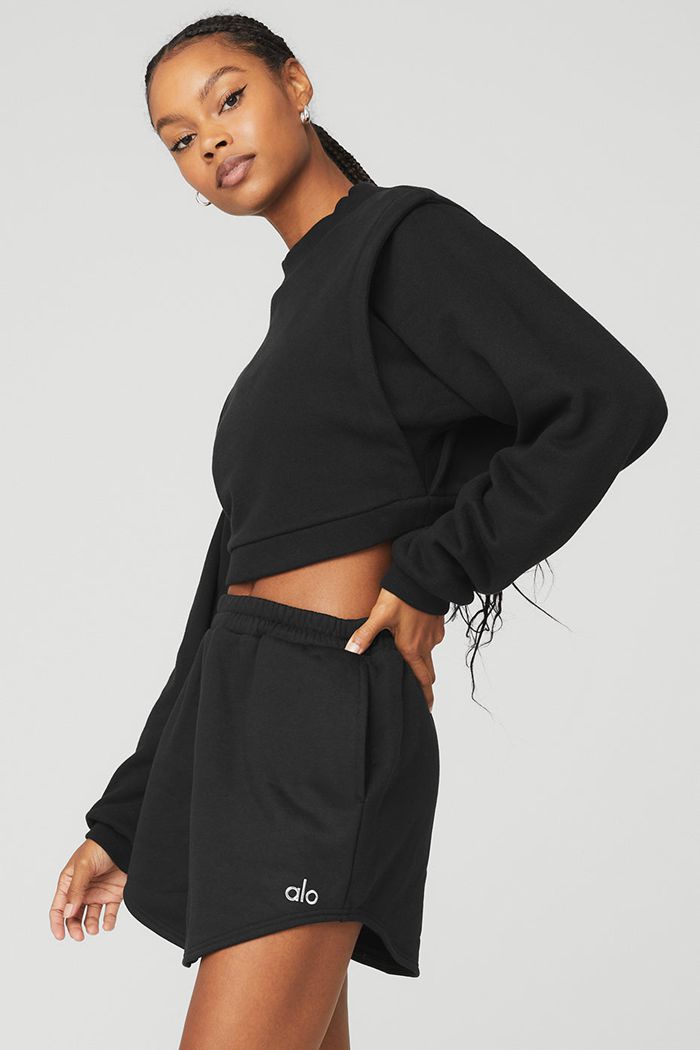 Alo Yoga Cropped Fresh Women's Jackets Black | 69KICBGFM