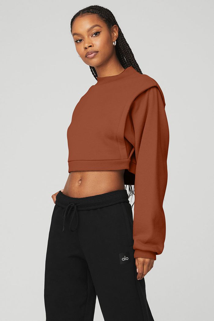 Alo Yoga Cropped Fresh Women's Jackets Red | 02TVFMGCJ