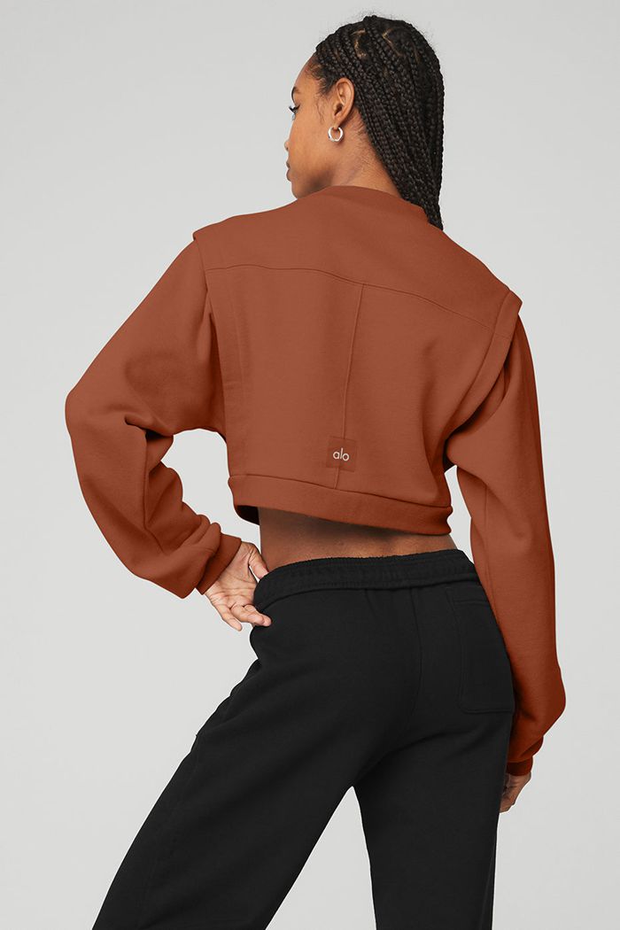 Alo Yoga Cropped Fresh Women's Jackets Red | 02TVFMGCJ