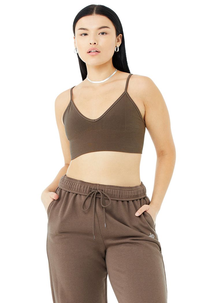 Alo Yoga Delight Bralette Women's Bras Brown | 75KTIDASC