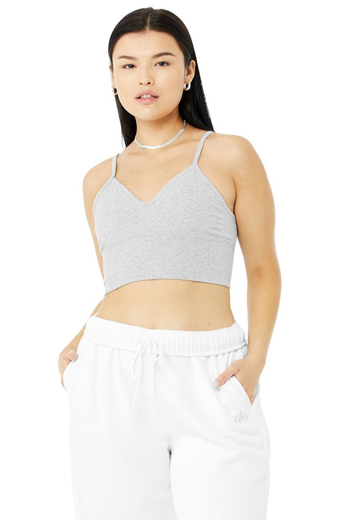 Alo Yoga Delight Bralette Women's Bras Grey | 34KTZLIBQ