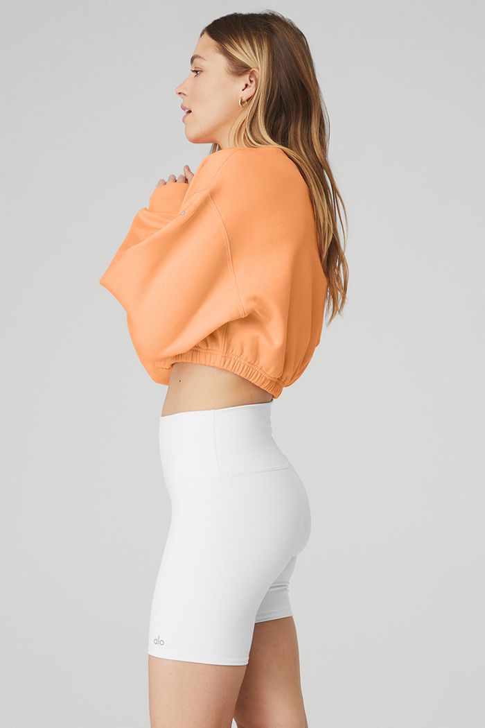 Alo Yoga Devotion Crew Neck Women's Pullover Orange | 25XMKRSUT