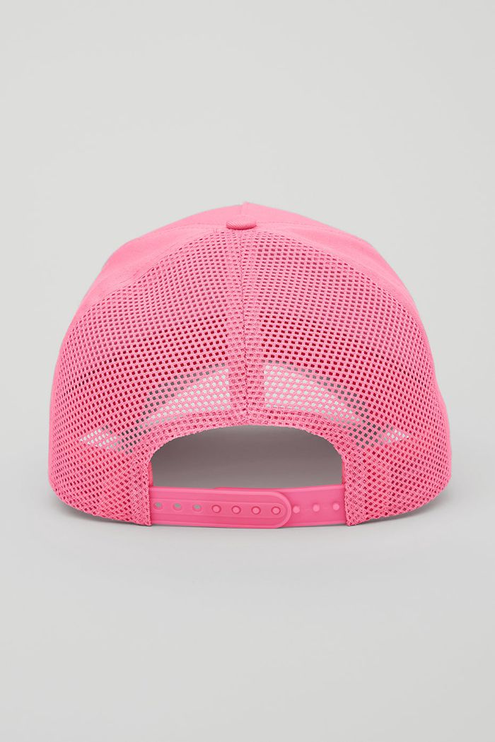 Alo Yoga District Trucker Women's Hats Pink | 52VGKFLTH