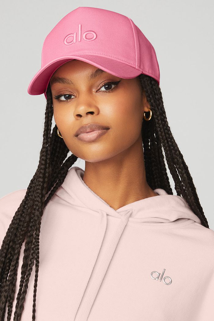 Alo Yoga District Trucker Women's Hats Pink | 52VGKFLTH