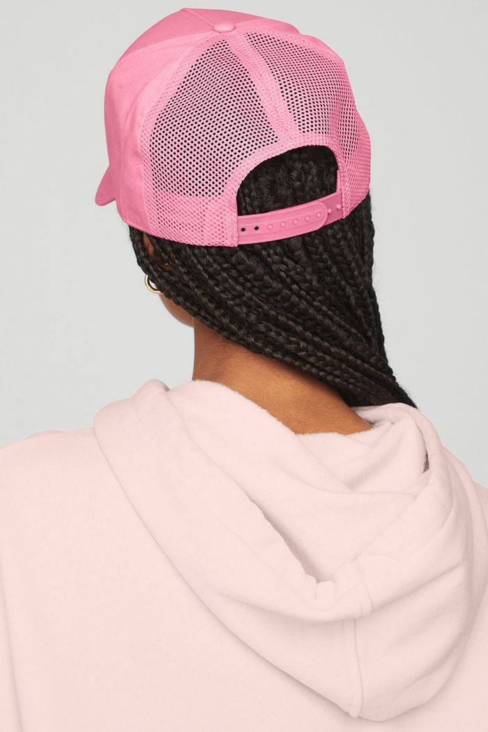 Alo Yoga District Trucker Women's Hats Pink | 52VGKFLTH