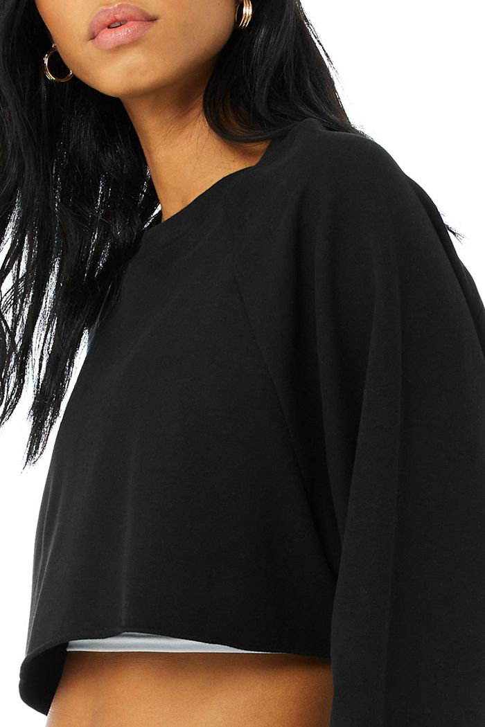 Alo Yoga Double Take Women's Pullover Black | 71VZLTFMA