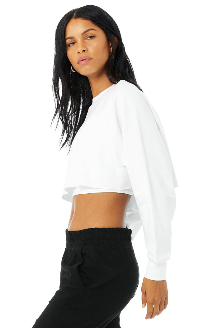 Alo Yoga Double Take Women's Pullover White | 40LCEUGPX