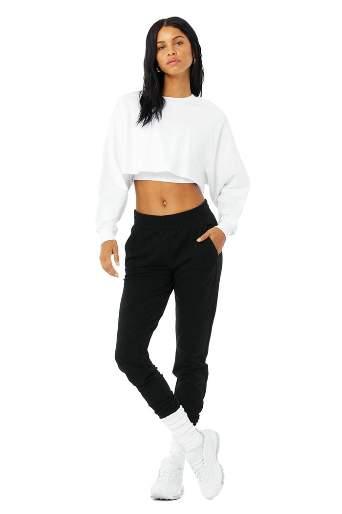 Alo Yoga Double Take Women's Pullover White | 40LCEUGPX