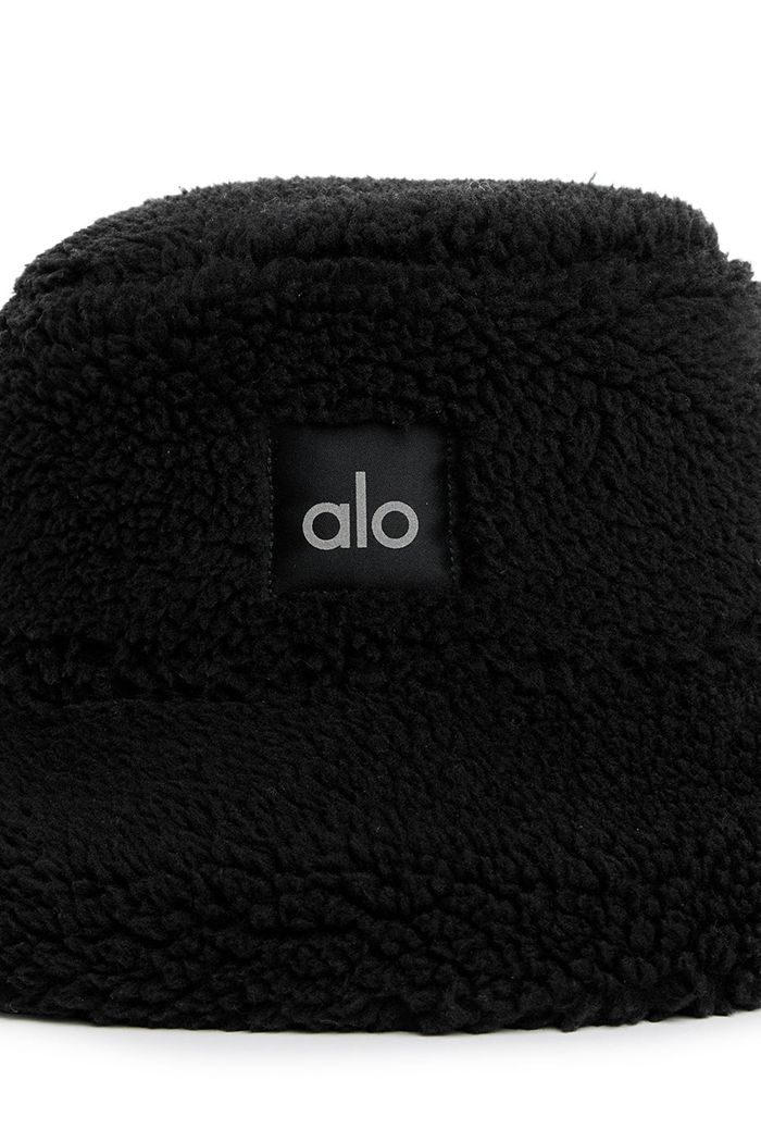 Alo Yoga Foxy Sherpa Bucket Women's Hats Black | 86QUHYMFG