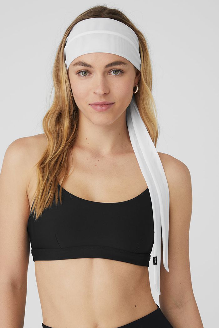 Alo Yoga Fresh Mesh Tie Women's Headband White | 26UJYVLMQ