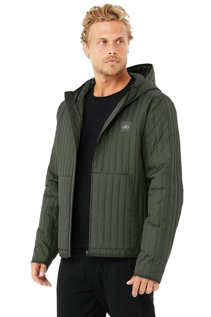 Alo Yoga Future Men's Jackets Dark Green | 21DRAYPTH