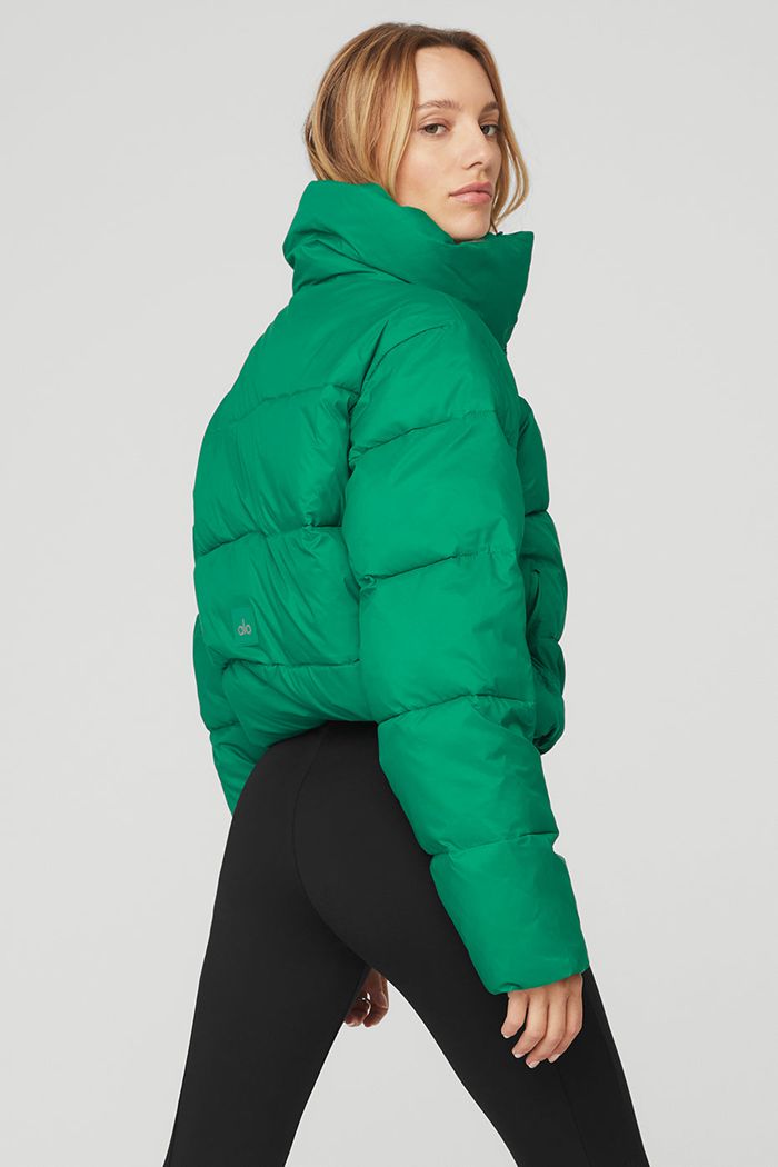 Alo Yoga Gold Rush Puffer Women's Jackets Green Turquoise | 23UCQSRBK