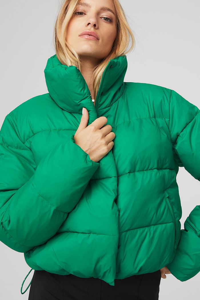 Alo Yoga Gold Rush Puffer Women's Jackets Green Turquoise | 23UCQSRBK