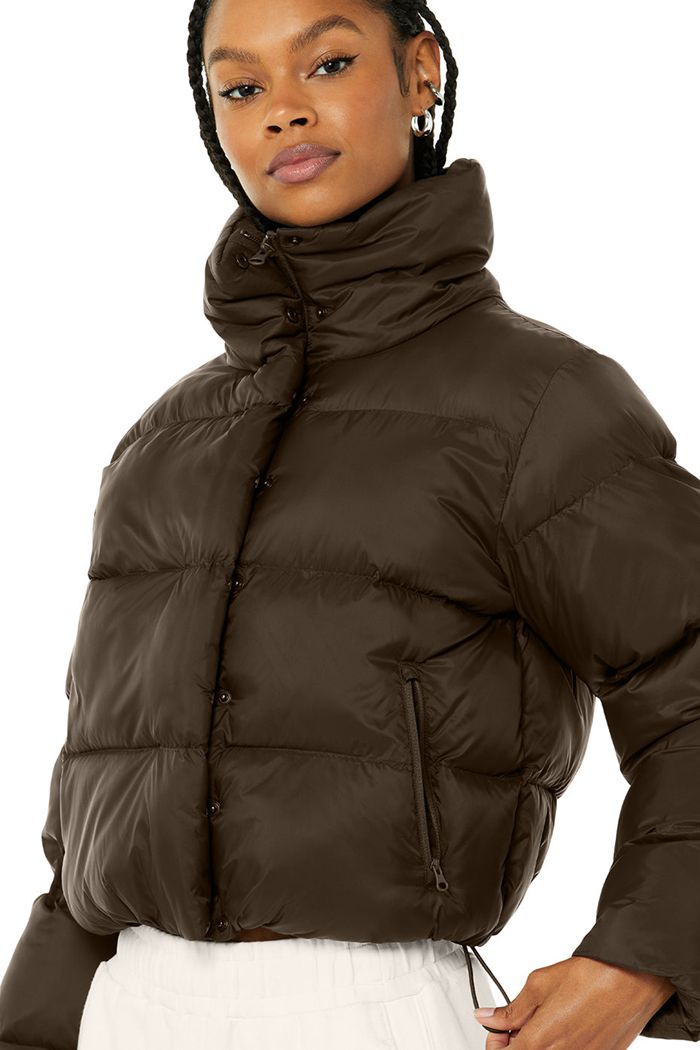 Alo Yoga Gold Rush Puffer Women's Jackets Black | 45SVIZUKT