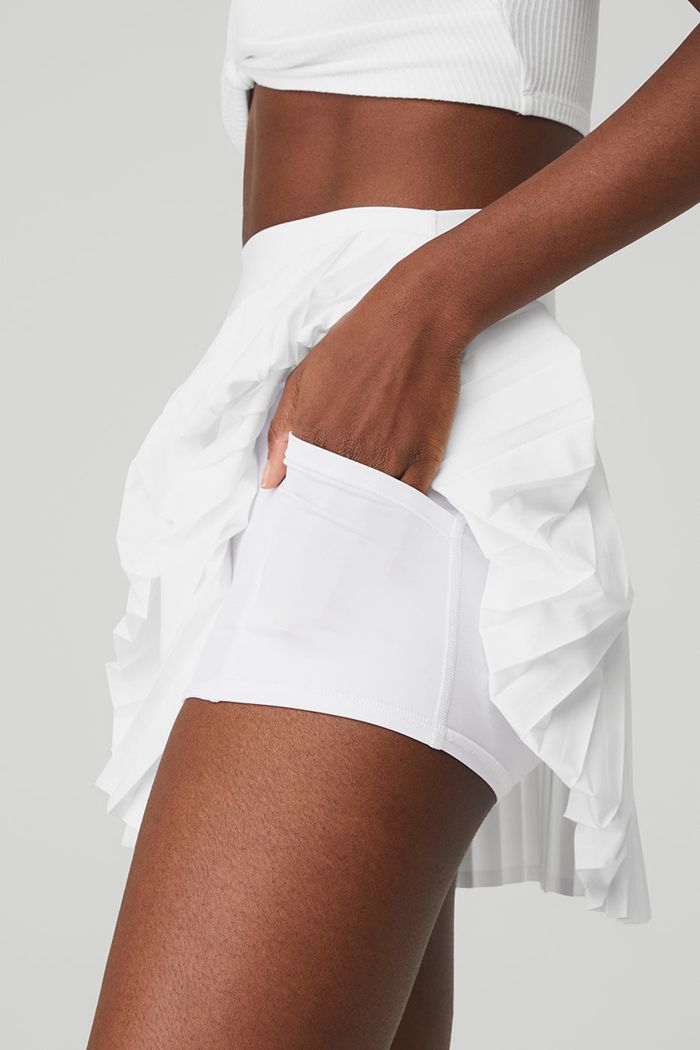 Alo Yoga Grand Slam Tennis Women's Skirts White | 56ZXLAPMG