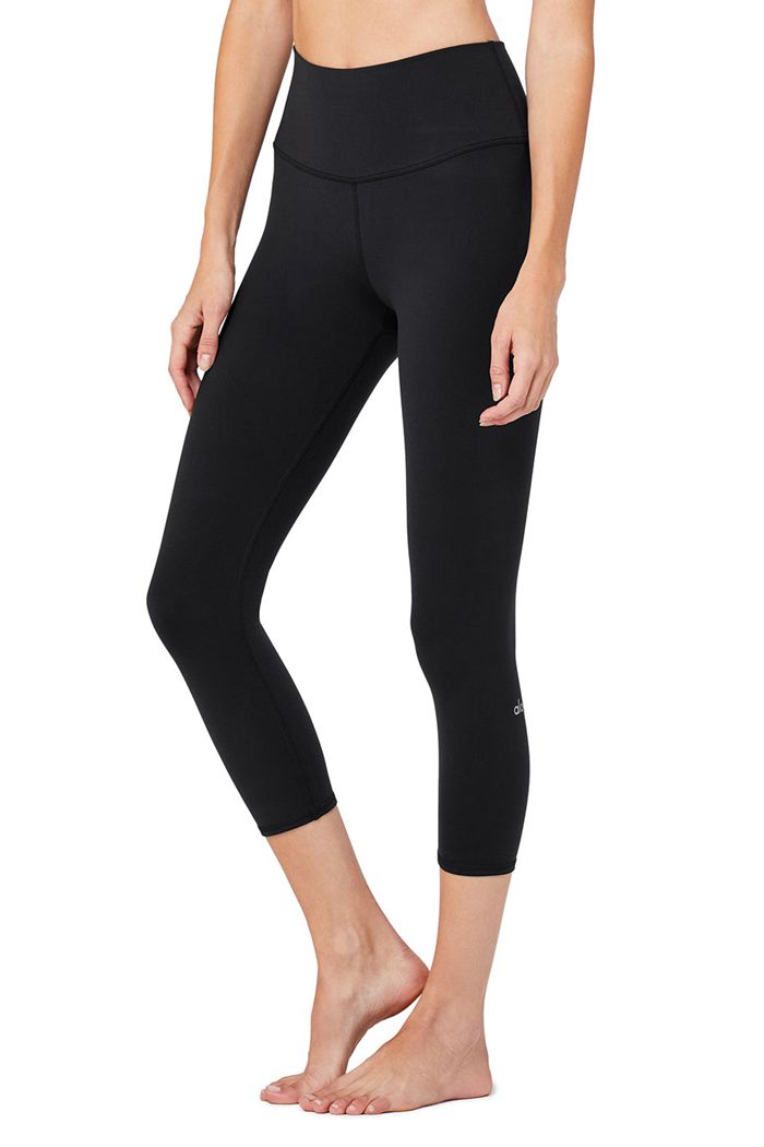 Alo Yoga High-Waist Airbrush Capri Women's Pants Black | 92RTKVQYB