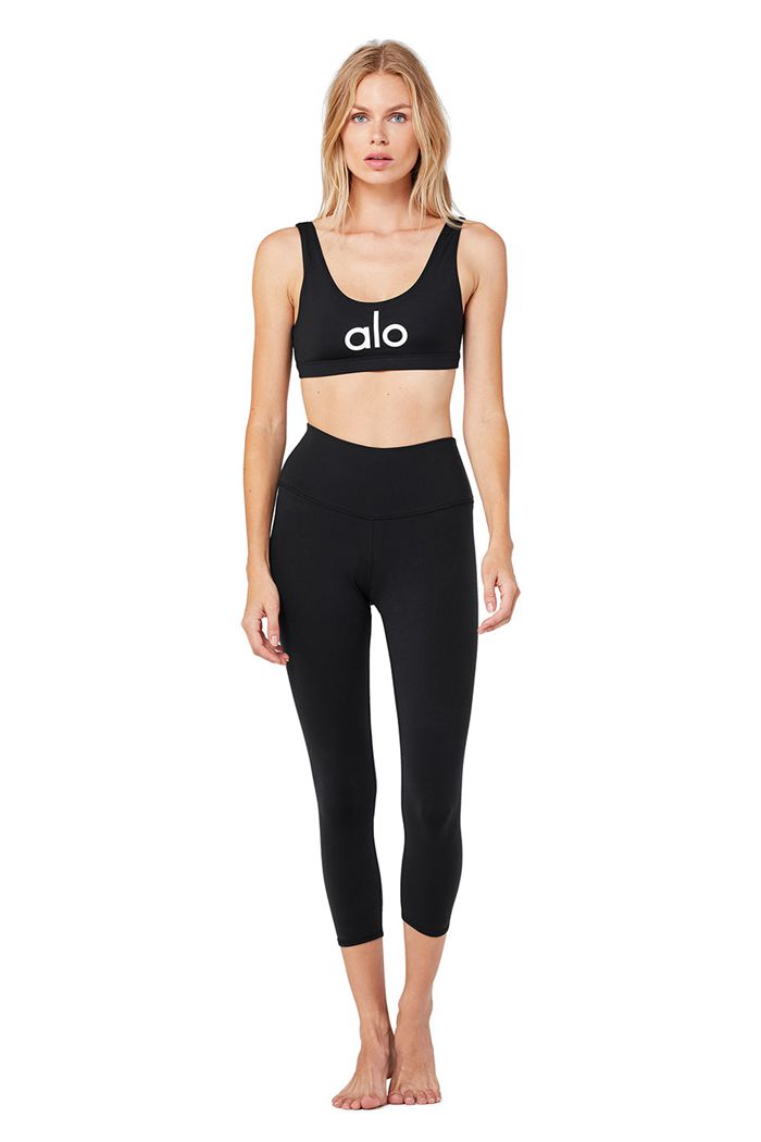 Alo Yoga High-Waist Airbrush Capri Women's Pants Black | 92RTKVQYB