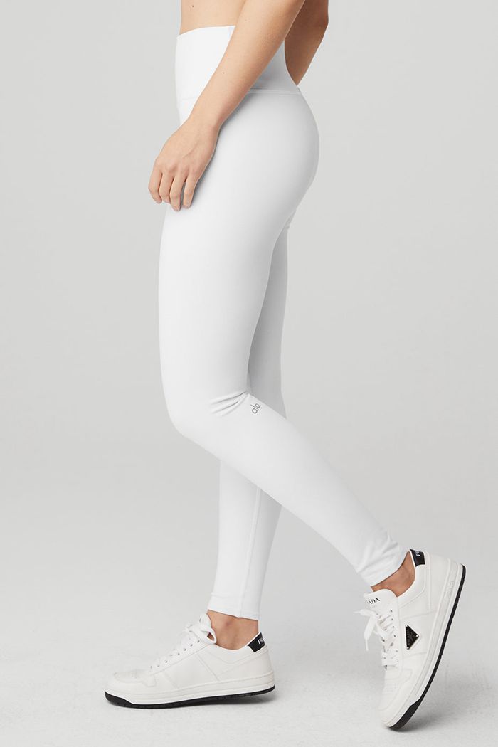 Alo Yoga High-Waist Airbrush Women's Leggings White | 20UQCEONH