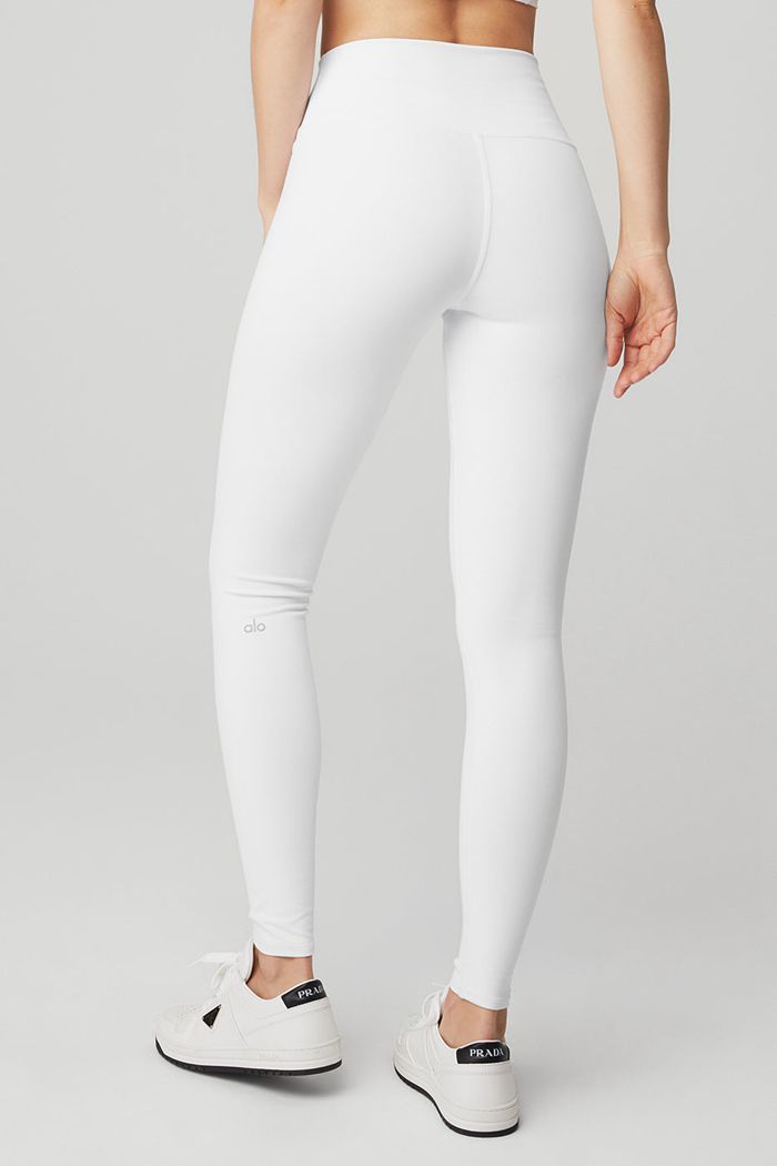 Alo Yoga High-Waist Airbrush Women's Leggings White | 20UQCEONH