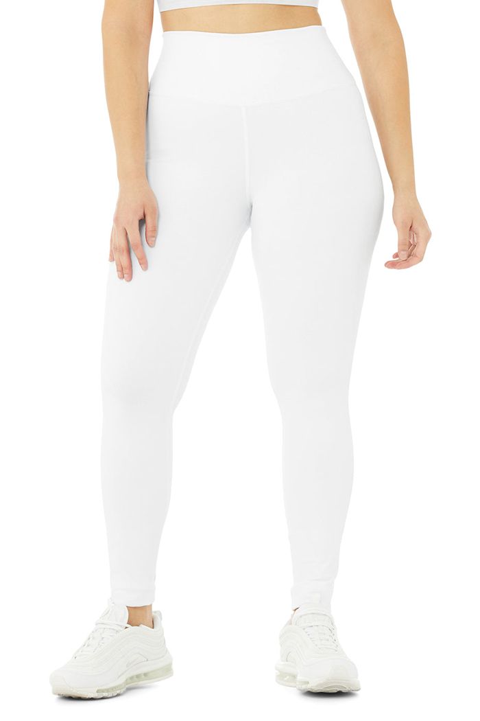 Alo Yoga High-Waist Airbrush Women's Leggings White | 20UQCEONH