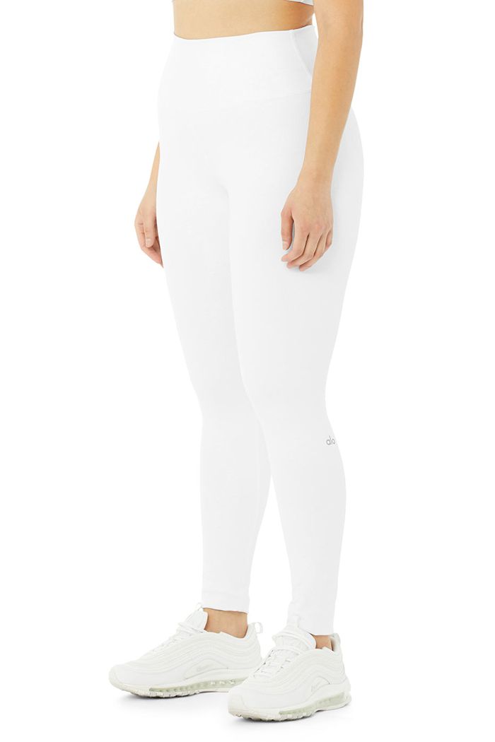 Alo Yoga High-Waist Airbrush Women's Leggings White | 20UQCEONH