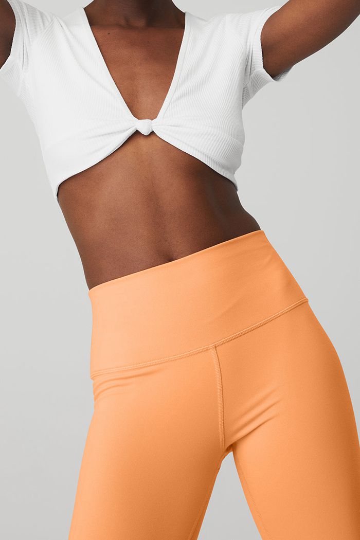 Alo Yoga High-Waist Airbrush Women's Leggings Orange | 61PQKWFZV