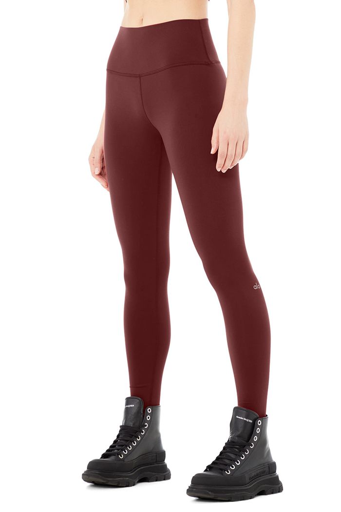 Alo Yoga High-Waist Airbrush Women's Leggings Red | 69OUWLAQY