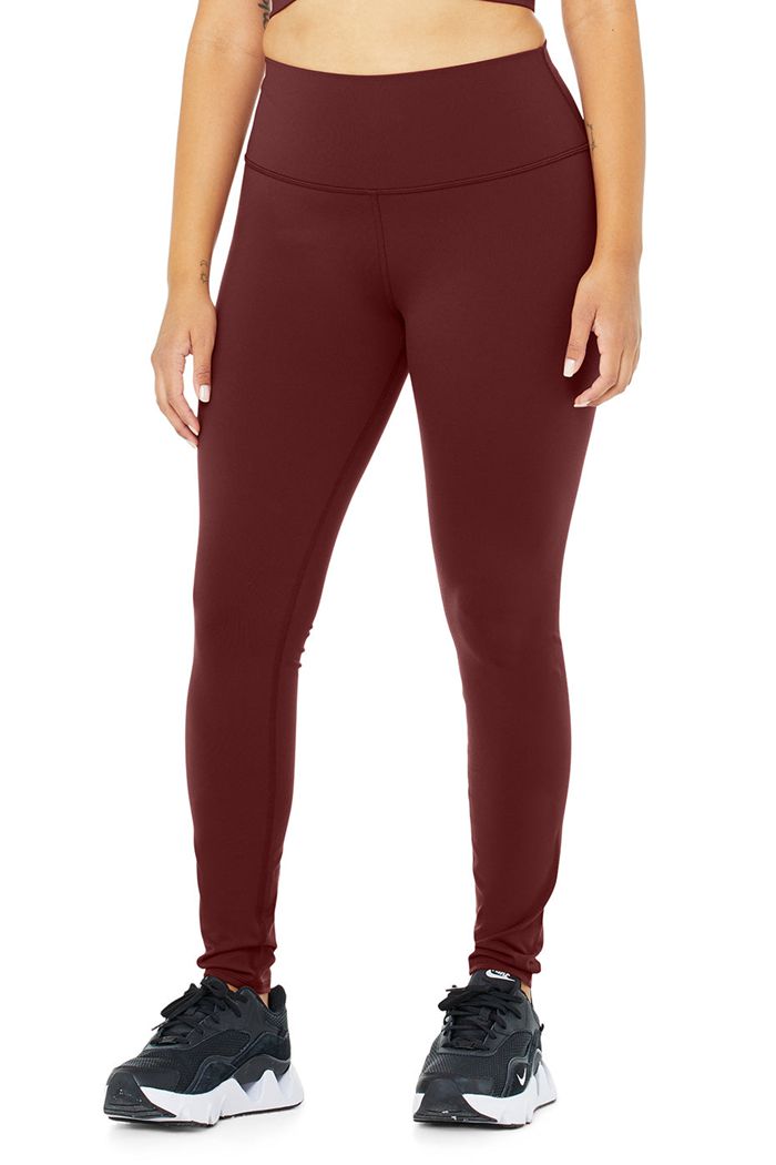 Alo Yoga High-Waist Airbrush Women's Leggings Red | 69OUWLAQY