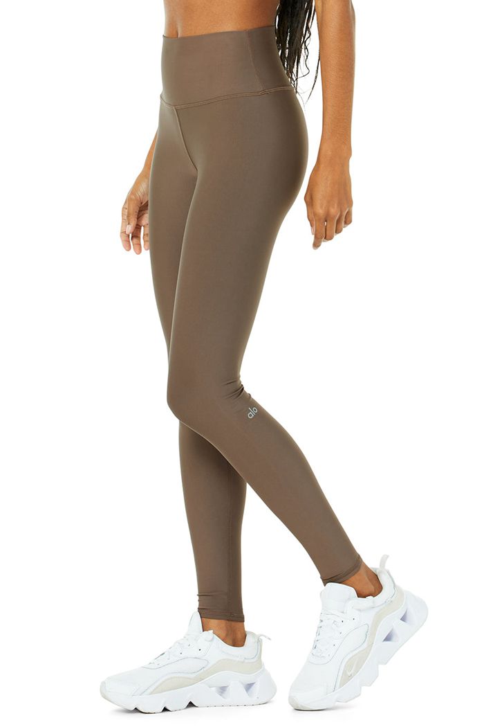 Alo Yoga High-Waist Airlift Women's Leggings Brown | 06EZPKTMB