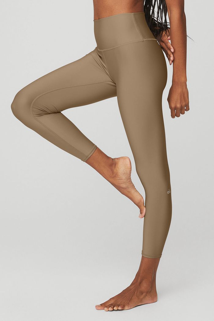 Alo Yoga High-Waist Airlift Women's Leggings Brown | 72GENMOYX