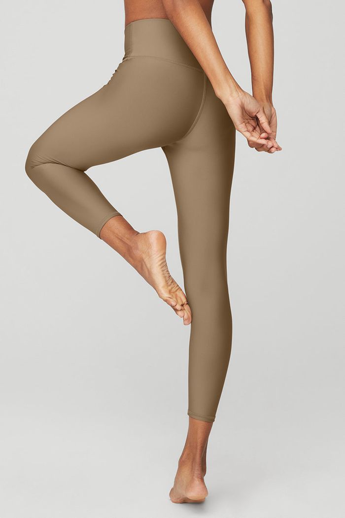 Alo Yoga High-Waist Airlift Women's Leggings Brown | 72GENMOYX