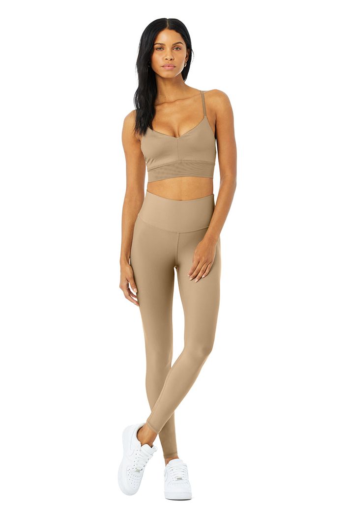 Alo Yoga High-Waist Airlift Women's Leggings Brown | 81YFWBREP