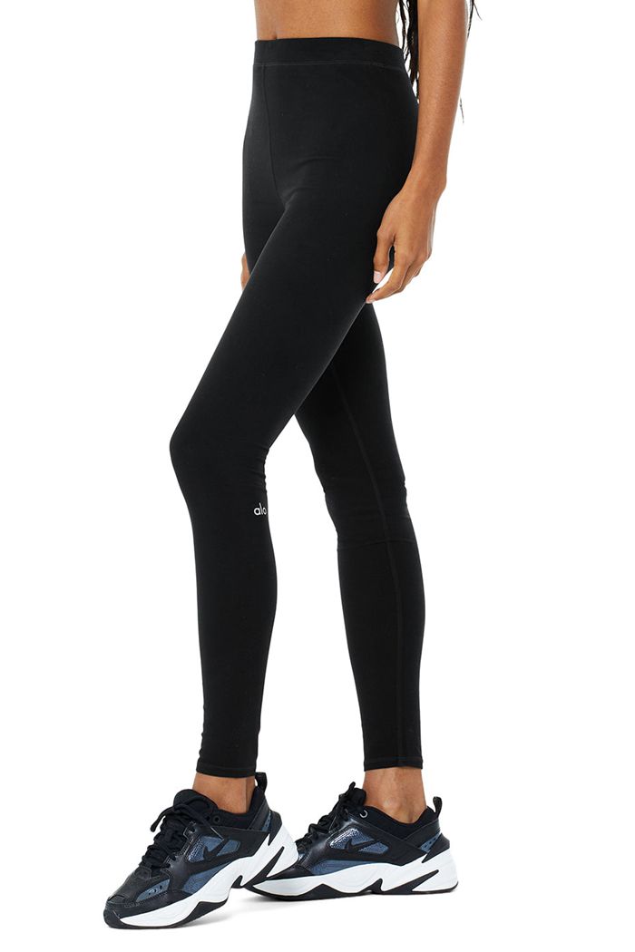 Alo Yoga High-Waist Alosoft Flow Women's Leggings Black | 76NPDKFMI