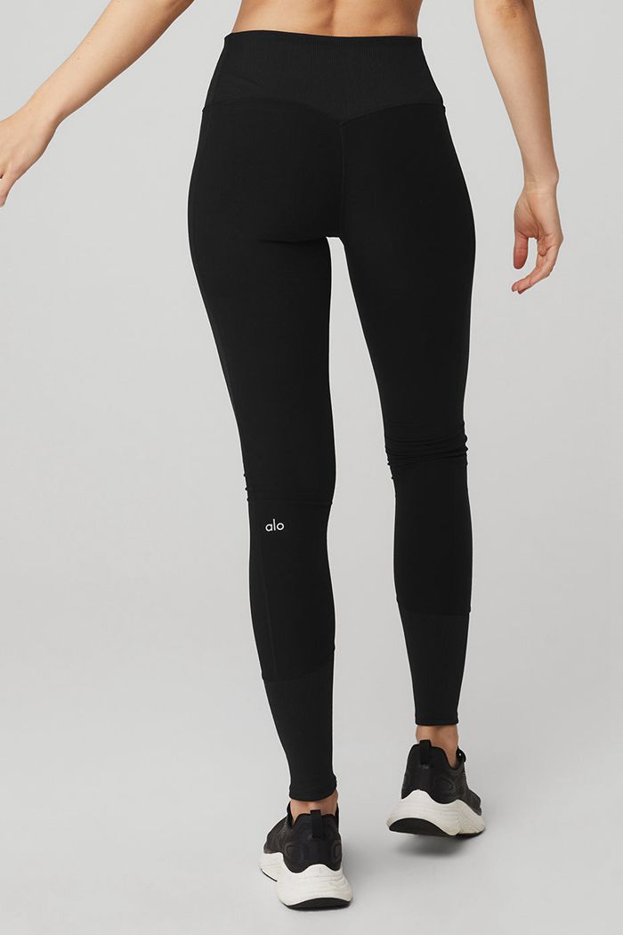 Alo Yoga High-Waist Alosoft Lounge Women's Leggings Black | 02VEZBYMG