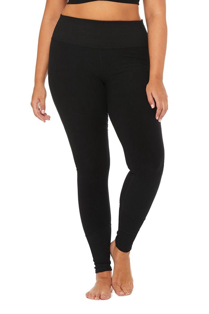 Alo Yoga High-Waist Alosoft Lounge Women's Leggings Black | 02VEZBYMG