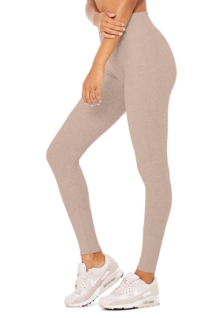 Alo Yoga High-Waist Alosoft Lounge Women's Leggings Pink | 28HKMFOXN