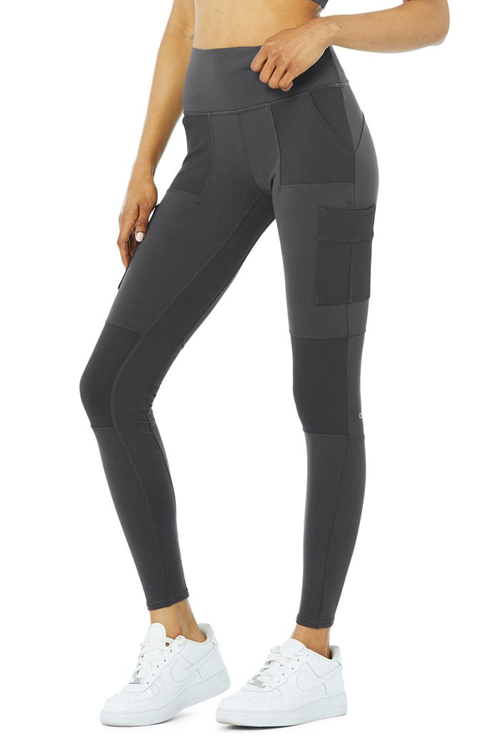 Alo Yoga High-Waist Cargo Women's Leggings Dark Grey | 59DSGOPCY