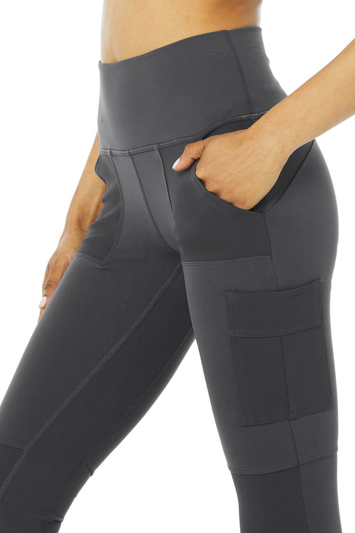 Alo Yoga High-Waist Cargo Women's Leggings Dark Grey | 59DSGOPCY