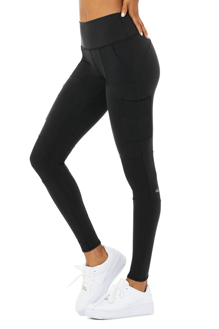 Alo Yoga High-Waist Cargo Women's Leggings Black | 80ROIVYWL