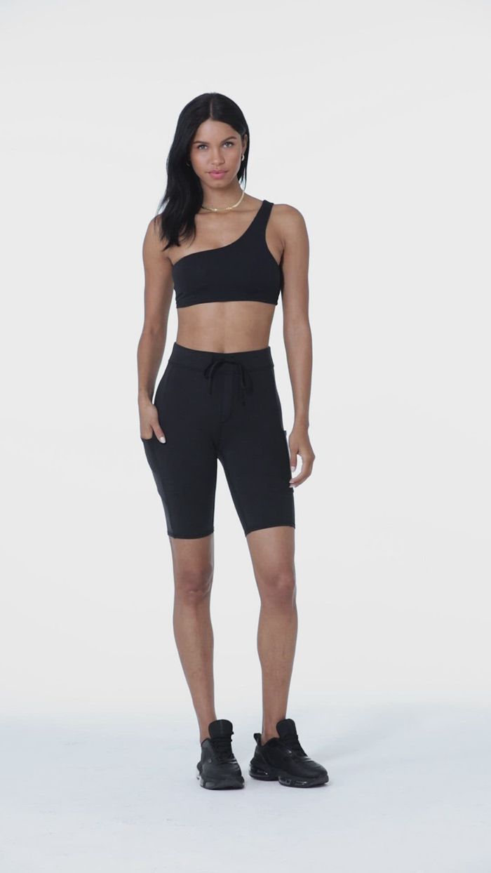 Alo Yoga High-Waist Checkpoint Biker Women's Short Black | 91JTNPSEI