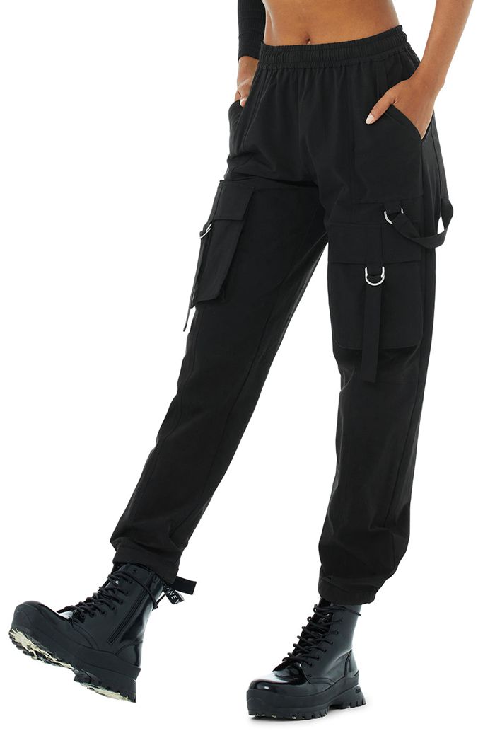 Alo Yoga High-Waist City Wise Cargo Women's Pants Black | 02XJSEBWN