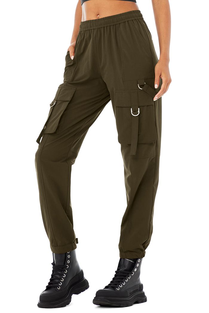 Alo Yoga High-Waist City Wise Cargo Women's Pants Dark Olive | 87ERPGHIQ