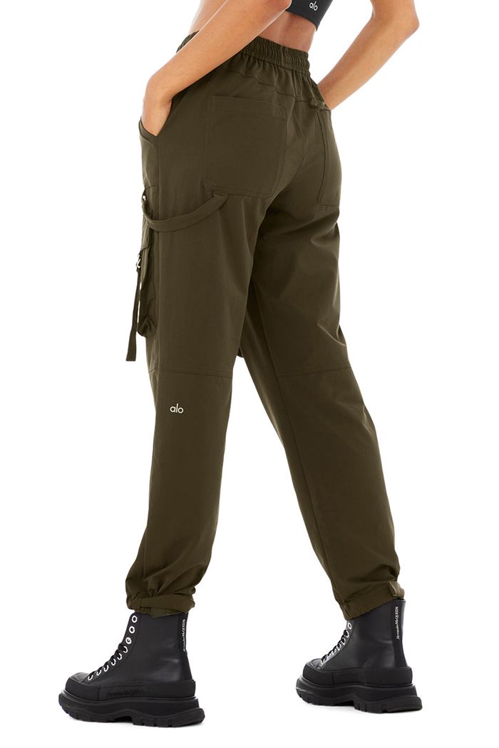 Alo Yoga High-Waist City Wise Cargo Women's Pants Dark Olive | 87ERPGHIQ