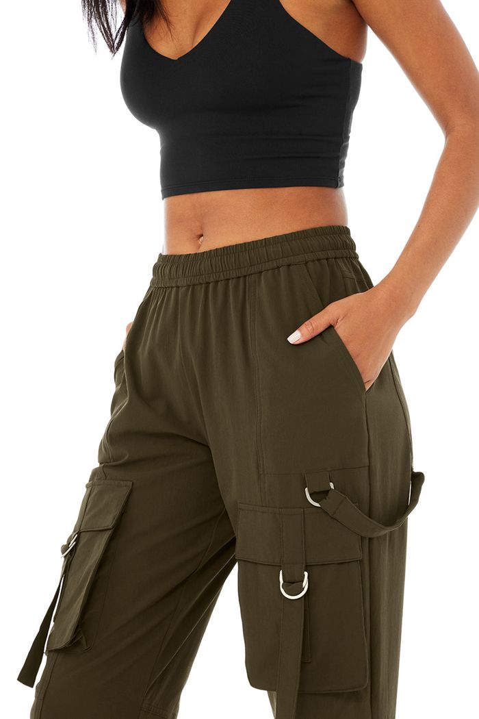 Alo Yoga High-Waist City Wise Cargo Women's Pants Dark Olive | 87ERPGHIQ