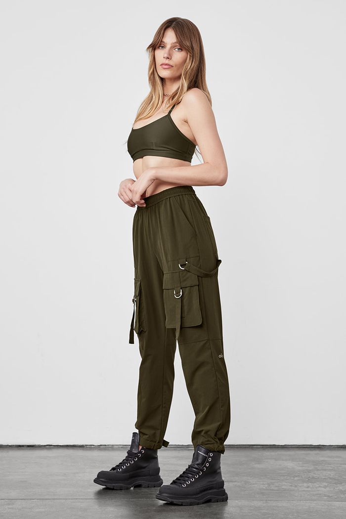 Alo Yoga High-Waist City Wise Cargo Women's Pants Dark Olive | 87ERPGHIQ