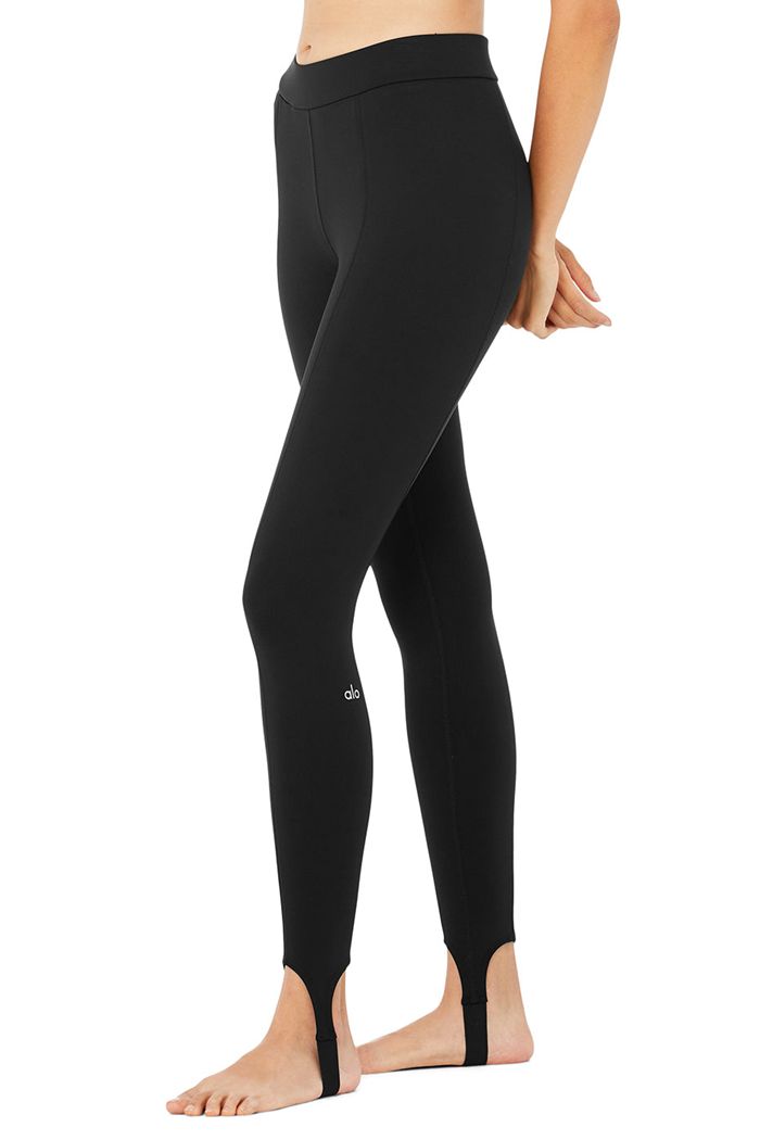 Alo Yoga High-Waist Classic Stirrup Women's Leggings Black | 18JENDZLF