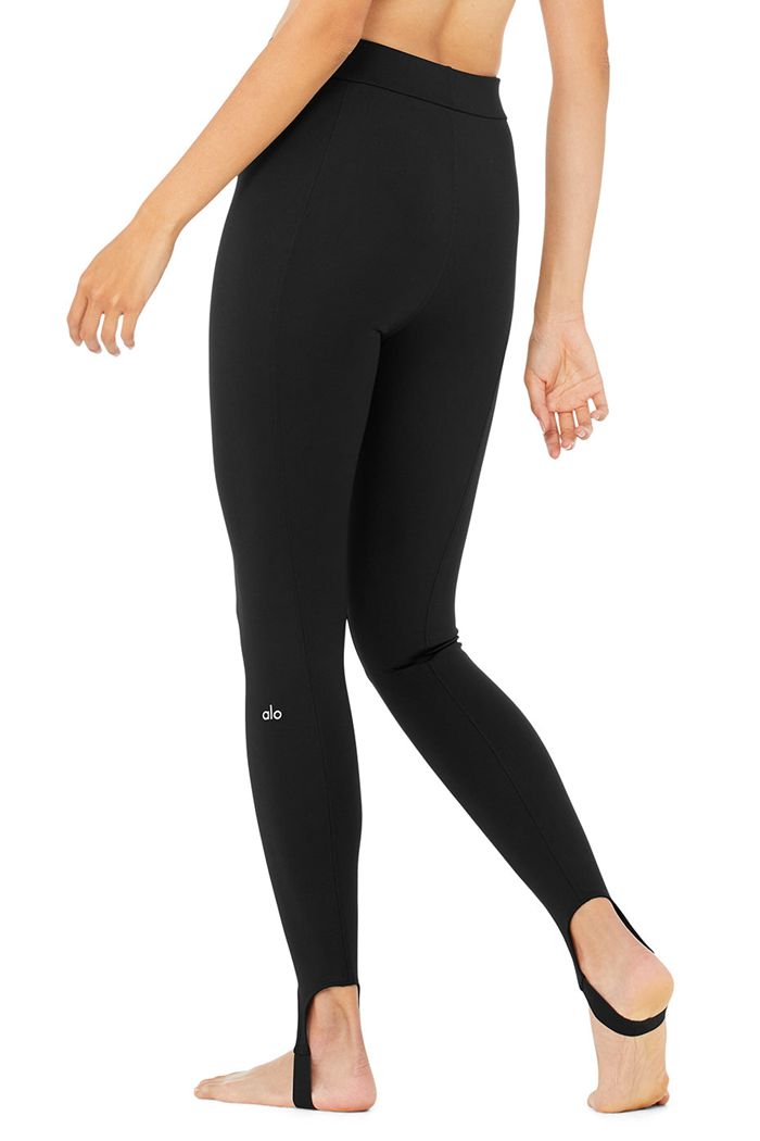 Alo Yoga High-Waist Classic Stirrup Women's Leggings Black | 18JENDZLF