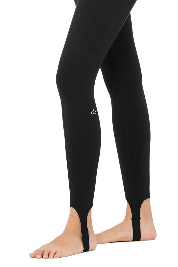 Alo Yoga High-Waist Classic Stirrup Women's Leggings Black | 18JENDZLF