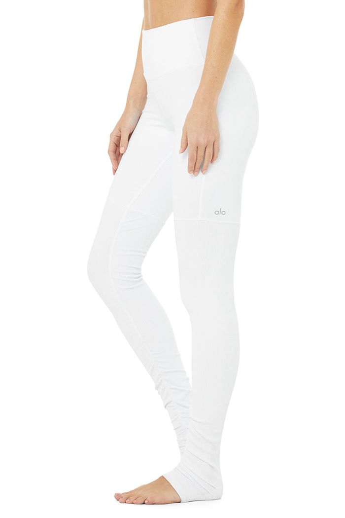 Alo Yoga High-Waist Goddess Women's Leggings White | 26SKNYGCR