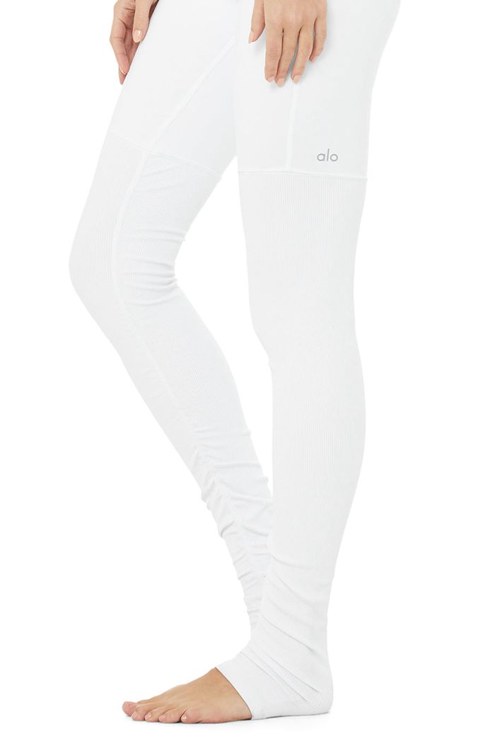 Alo Yoga High-Waist Goddess Women's Leggings White | 26SKNYGCR